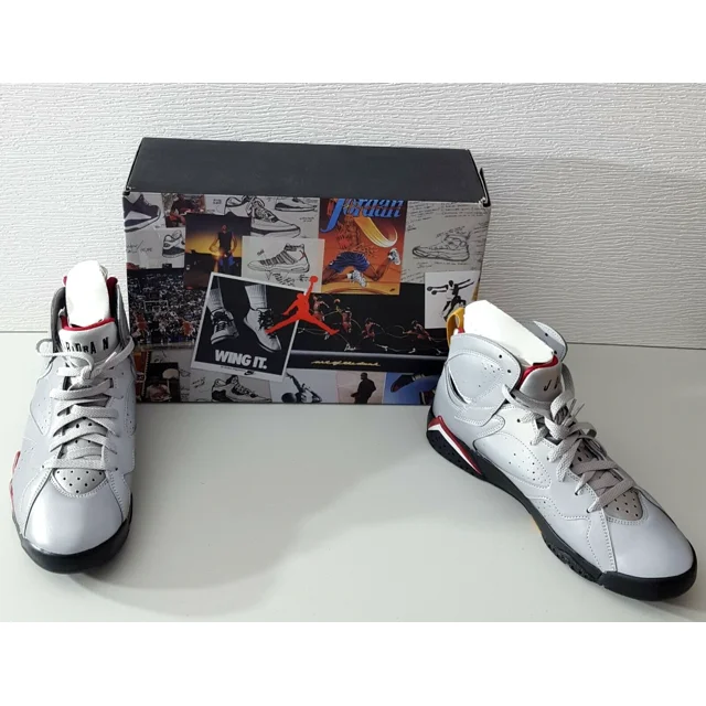 Ni - ke New 'Air Jordan 7' Retro SP Men's Shoes reflective silver/bronze Size 10.5