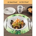 thumbnail image 3 of 13 Inch Round Placemats Set of 6, St. Patrick's Day Non Slip Heat Insulation PP Table Mats, Lucky Shamrock Hat Ladybirds Daisy Ombre Green Washable Place Mats for Kitchen Dining Party Table Decor, 3 of 7