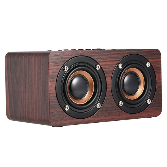 Yeacher W5 Red Wood Grain Speaker 4.2 Dual Louderspeakers Super Bass Subwoofer Hands-free with Mic 3.5mm AUX-IN TF Card