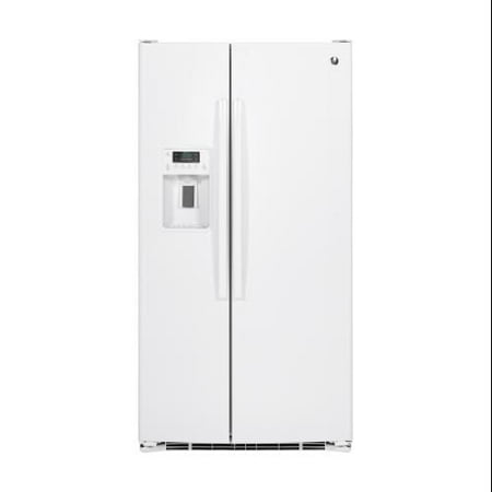 GSS25GGHWW 36 Side-By-Side Refrigerator with 25.4 cu. ft. Total Capacity Integrated Shelf Support System Arctica Icemaker Adjustable Door Bins and Door Storage in White