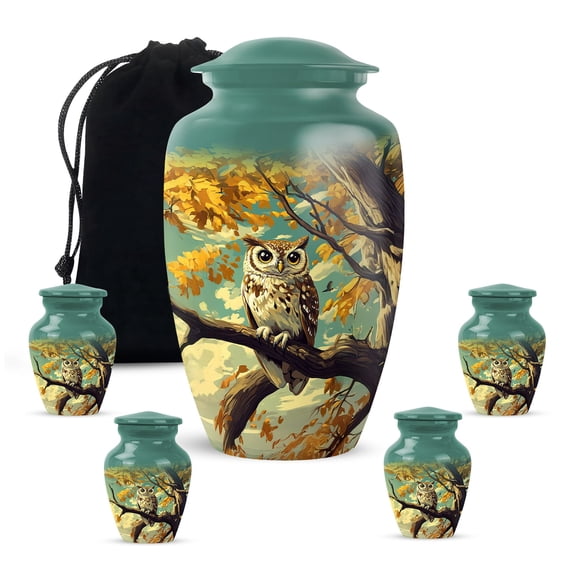 KARYLIZ Owl Cremation Urns For Human Ashes, Funeral & Burial Urn for Male & Female, Small Urns For Human Ashes Keepsake, Cremation Urns for Ash, Gift for Father & Mother