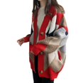 thumbnail image 1 of GPOECD Women's Cardigan Sweaters 2025 Fall Oversized Open Front Button V Neck Lightweight Cardigans Knit Outerwear Red,One Size, 1 of 8