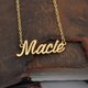 thumbnail image 3 of Collar con el nombre de HUAN XUN personalizado para la madre, chapado en oro de 18 quilates, 3 of 5