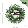 thumbnail image 4 of 20" Eucalyptus Wreaths for Front Door, Spring Wreath Green Eucalyptus Wreath with White Berry Wood Welcome Sign Farmhouse Wreath for Wall Window Porch Indoor Outdoor Decor, 4 of 8