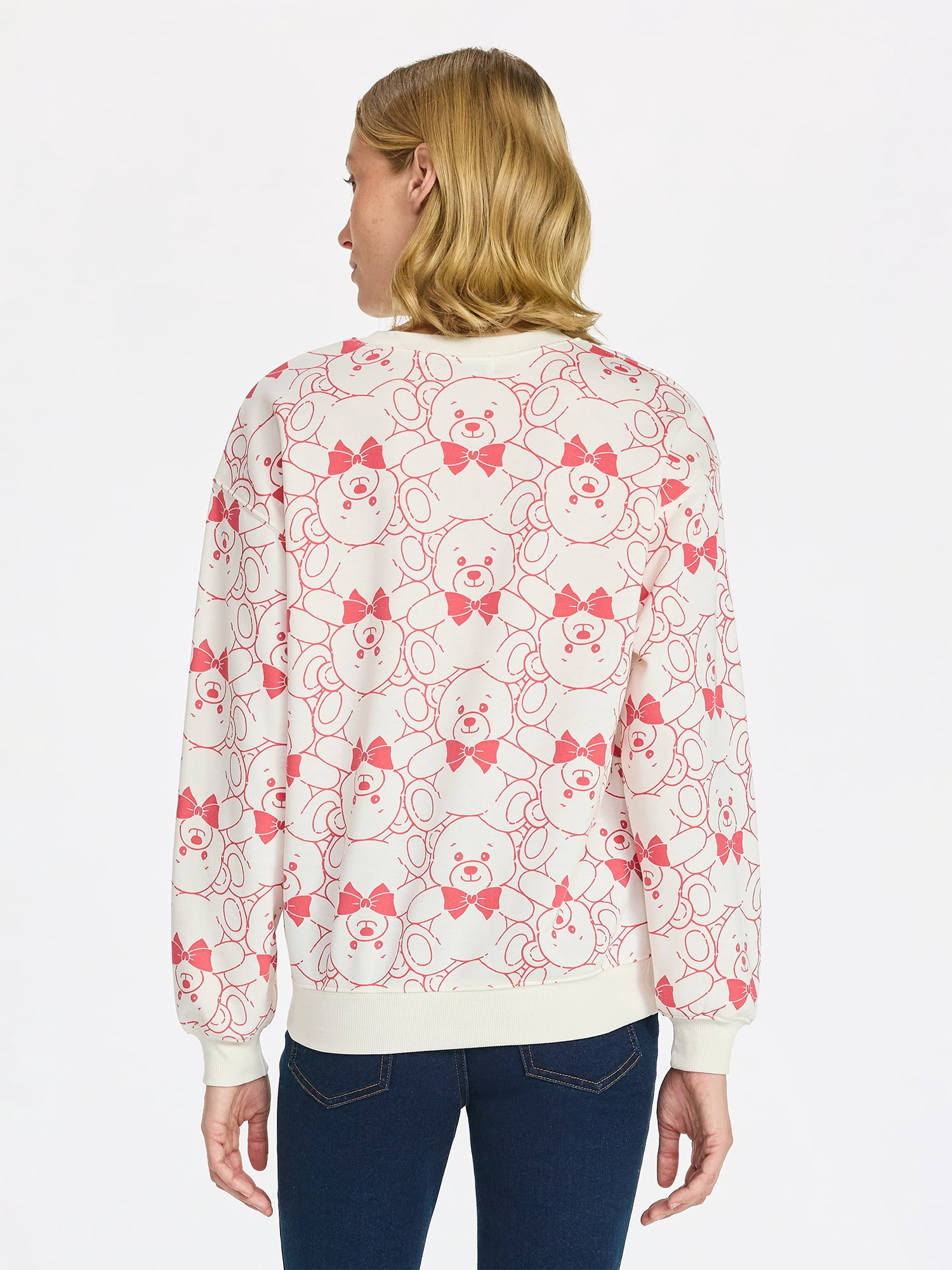 Women's Teddy Bear Graphic Fleece Sweatshirt, Sizes XXS-XXL