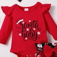 thumbnail image 4 of Baby Girls Green Red Christmas Mesh Dress New Born Santa Baby Romper And Skirt Outfit, 4 of 9