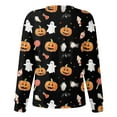 thumbnail image 5 of WTOBBY Halloween Themed Women's Workwear Jacket Tops with Long Sleeve Standing Collar Single Breasted Design - Casual Fashion Jacket for Nurses and Daily Professional Wear,White XL, 5 of 5