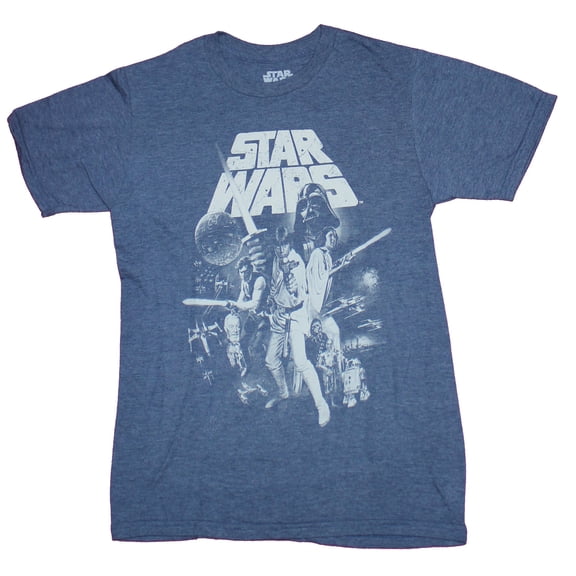 Star Wars Mens T-shirt - Classic New Hope Monocolor Movie Poster Image (2X-Large)