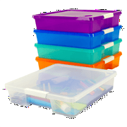 Storex Stack & Store Box Craft Organizer, Assorted Colors, 5-Pack