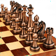 thumbnail image 4 of Jeu d'Échecs Rétro en Alliage de Zinc pour Adultes, Jeu d'Échecs Pliable Portable pour Débutant Tournoi 12 Pouces 2 Joueurs, 4 of 6