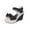 Black, variant on Utoimkio Platform Sandals for Women Plus Size Women Strap Summer Slide Sandals Platforms Wedges Shose