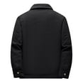thumbnail image 4 of RYDCOT Mens Corduroy Jacket Thicken Warm Jacket Male Solid Color Lapel Casual Slim Coats Black, 4 of 5