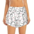 thumbnail image 2 of Xecao's Alpacas and Hearts for a double-layer running short for women, perfect for gym, tennis, and more, featuring a convenient pocket., 2 of 9