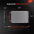 thumbnail image 2 of A-Premium Engine Coolant Radiator Assembly with Transmission Oil Cooler Compatible with Saturn Vue 2004 2005 2006 2007 V6 3.5L, 2 of 8