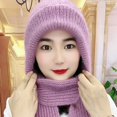thumbnail image 3 of Woolen Cap Windproof Washable Non-Fading Breathable High Elastic Padded Lining Woolen Hat Scarf for Daily Wear, 3 of 10