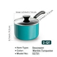 thumbnail image 2 of Cook N Home Non Stick Sauce Pan, 2 Quarts Saucepan with Glass Lid, Nonstick Small Multi-purpose Pot, Milk Chocolate Aluminum Cooking Pot Pan with Stay-Cool Handle, Turquoise, 2 of 6