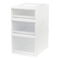 thumbnail image 1 of IRIS USA 96 Quart Shallow Medium Deep Box Chest Storage Drawer Set, White, 1 of 5