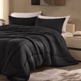 thumbnail image 6 of Sleep Zone Bedding Set for King Size, 3 Pieces Comforter Sets for Family, Bedroom, Guestroom, Super Soft and Skin Friendly for Adults and Children, Washable (Black, King), 6 of 6