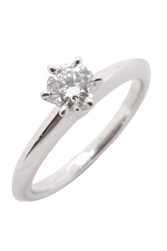 Pre-Owned Tiffany & Co. Solitaire Ring, 1PD (One Diamond), Pt950 Platinum, 0.26ct Diamond, Size...