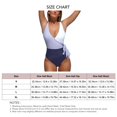 thumbnail image 5 of Traje de baño de una pieza para mujer Bloques de color Transpirable Cuello en V hueco Traje de baño de una pieza para playa Púrpura L, 5 of 5