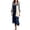 Blue, variant on SAWOBUUN Womens Boho Striped Shirt Dress 3/4 Sleeve Color Block Button Maxi Dress Loose Fit Casual Beach Sundress