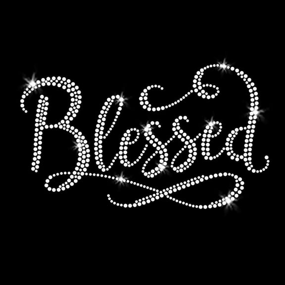 JCS Rhinestones Elegant Blessed Iron-on Clear Rhinestone Transfers