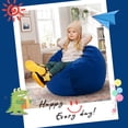 thumbnail image 2 of Fulsmile 2.5Ft Bean Bag Chair for Kids with Memory Foam Filling Kid Beanbag Chair Detachable Soft Cover for Bedroom Living Room, Velvet Blue, 2 of 7