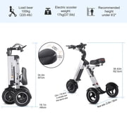 TopMate ES35 Electric Scooter 3 Wheels for Adults Travel & Airline Friendly with 7.8Ah Removable Battery, 10-inch Tires Foldng Mobility Scooter with Reverse Function, Lightweight E-Tricycle 15 mph