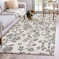 thumbnail image 2 of Farmhouse Grey Large Area Rugs for Bedroom Living Room, Soft Non Slip Carpet Bedside Rug, Vintage Flower Leaf Botanical Plant Rectangular Floor Cover Kitchen Accent Rug 3'x5' for Dining Room/Office, 2 of 9