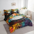 thumbnail image 3 of Homewish Teens Boys Men Ice Hockey Gamer Bedding Comforter Set 7-Piece,Abstract Graffiti Splash King Bedding Sets,Sport Rugby Theme Ultra Soft Bed Sheets,Luxury Bedroom Decor,Reversible, 3 of 8