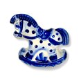thumbnail image 2 of Stp Goods Rocking Horse Handmade Porcelain Figurine 3.35x3.15" (8.5x8 cm) Symbol of 2026 Gzhel Figurine Hand-Painted Porcelain Sculpture Home Decor Tabletop Porcelain Horse, Blue and White, 2 of 5