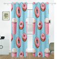 thumbnail image 2 of Macarons Coffee Pink Black Out Curtains 84 Inch Length Curtains for Sliding Glass Doors Bedroom Living Room 2 Pack, 2 of 6