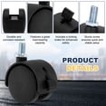 thumbnail image 3 of Uxcell 4Pcs 2" Swivel Stem Caster Wheels, M6 Threaded PP Casters with Brake, Black, 3 of 6