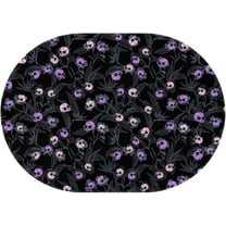 Halloween Goth Skull Tablecloth, Gothic Skeleton Table Cloth Waterproof, Halloween Kitchen Table Decor for Dining Holiday Party 60x84 Inch Oval