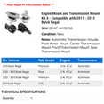 thumbnail image 2 of Engine Mount and Transmission Mount Kit 4 - Compatible with 2011 - 2013 Buick Regal 2012, 2 of 2