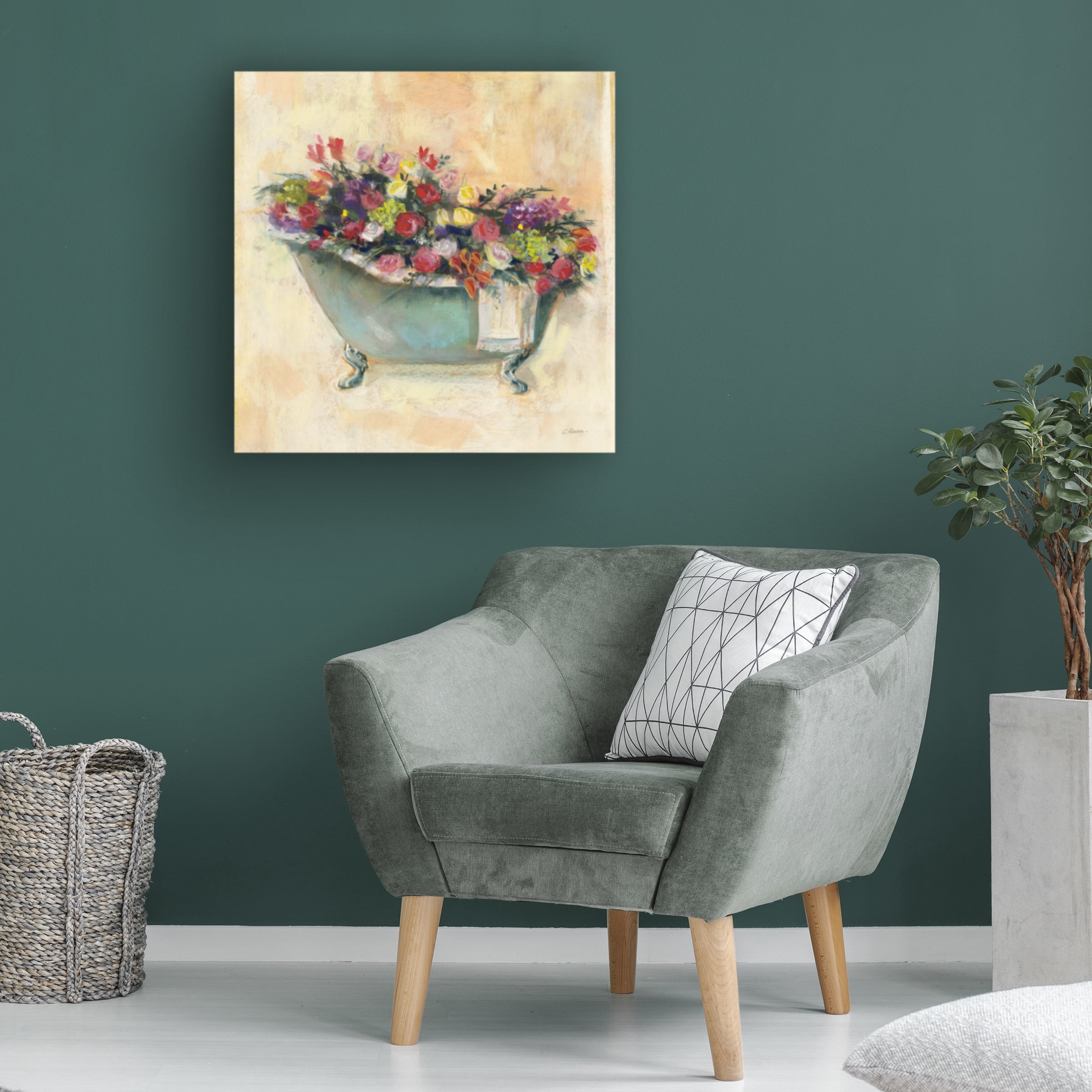 Carol Rowan 'Bathtub Bouquet I' Canvas Art
