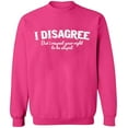 thumbnail image 2 of OXI Crewneck Sweatshirt - I Disagree,Basic Casual Sweatshirts for Men's and Women Fleece Sweatshirt Long Sleeve- Heliconia Large, 2 of 2