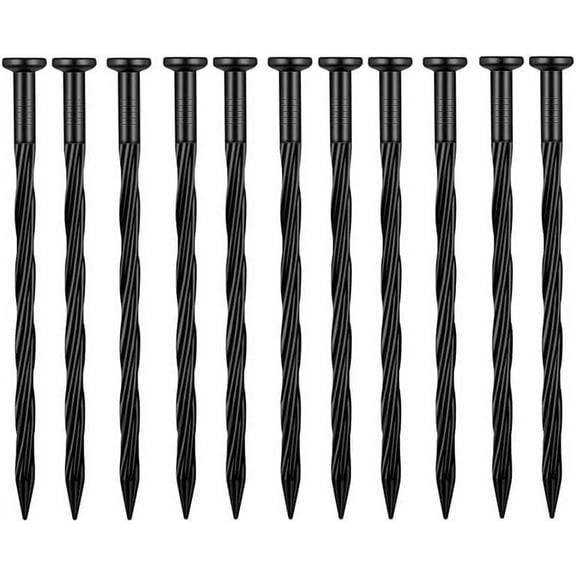 No Dig Landscape Edging Spikes 50 Pcs Spiral Nylon Landscape Anchoring Stake 8-Inch for Paver, Weed Barriers, Turf,  Anchoring Spikes Nail