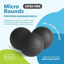 RAD Micro Rounds – Firm Yoga Deep Tissue Massage Ball Set SMR balls for feet plantar Fasciitis jaw & hands Trigger Point Mobility Therapy 3-pack