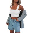 thumbnail image 3 of Txlixc - Camisola sexy de verano para mujer, color sólido, sin mangas, con cuello cuadrado Txlixc Moda, 3 of 9