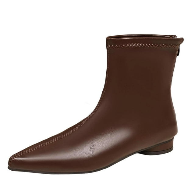 Womens Boots,Casual Fashionable Versatile Solid Color Pointed Toe British Style Low Heeled Ankle,Womens Boots Ankle