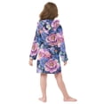 thumbnail image 4 of FORMRS Niños Bathrobe Unisex Hooded Robe Soft Plush Pajamas Sleepwear, Size 2-3T, Colorful Art Flowers, 4 of 7