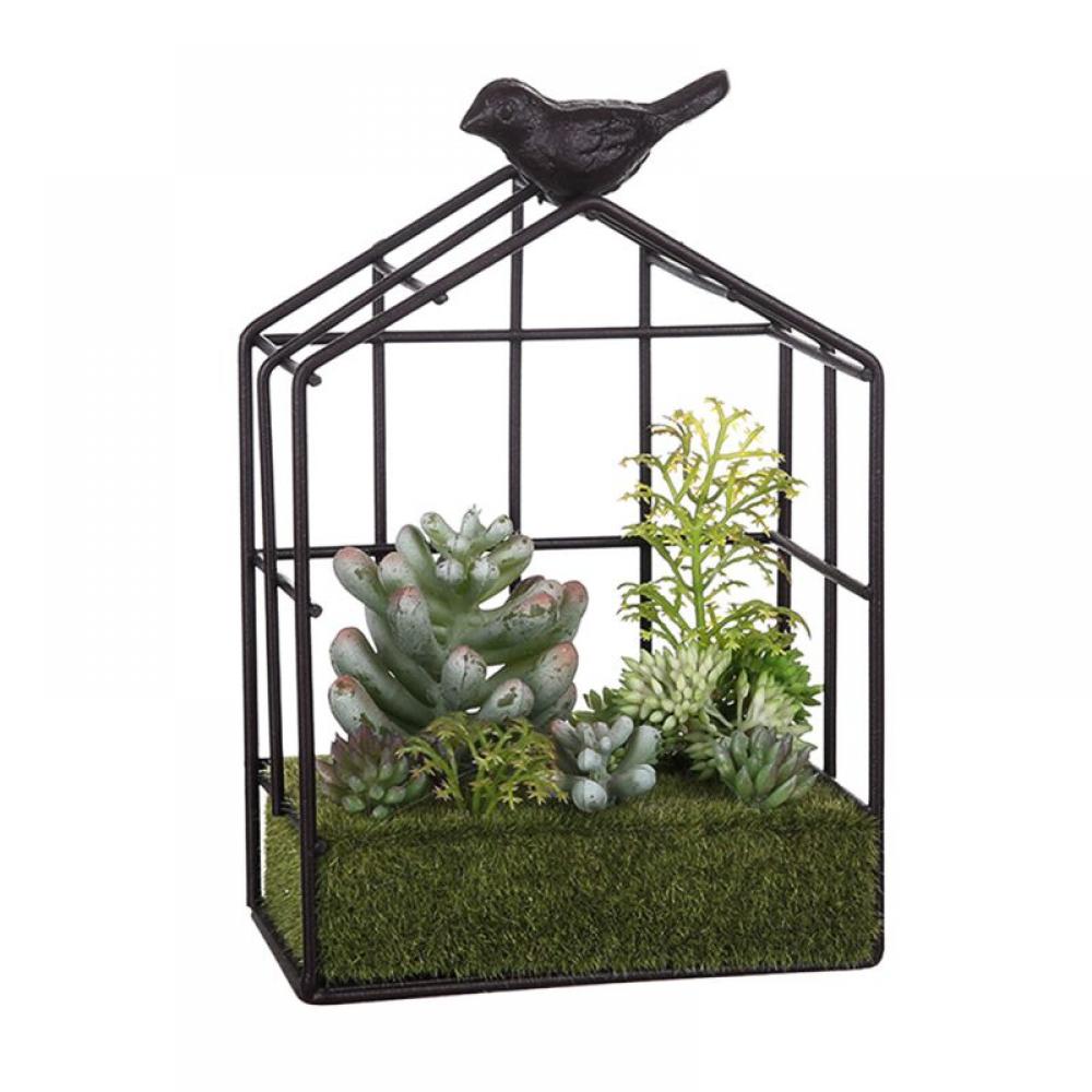 Iron Birdcage Hanging Planter, Metal Wire Flower Pot Basket Wrought Iron Plant Stands, Indoor Outdoor Hanging Plant Holder Hanging Planter Stand Flower Pots for Decorations - image 2 of 8