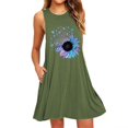 thumbnail image 4 of Robe Midi Décontractée Sans Manches à Fleurs pour Femmes Grande Taille, Robe de Plage Ample, 4 of 7
