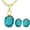 Green, variant on Blue Oval Cubic Zirconia Mangalsutra Pendant Necklace and Earrings Jewelry Set for Women Brides Bridesmaids