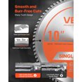 thumbnail image 3 of VEVOR Circular Saw Blade Aluminum Cutting Blade for Circular Saw 10 in 80 Teeth, 3 of 9