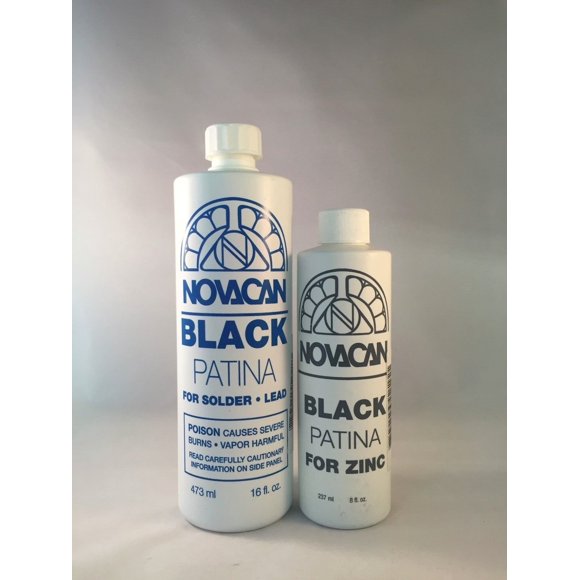 Novacan Black Patina for Lead, Solder (16oz) & zinc (8oz)