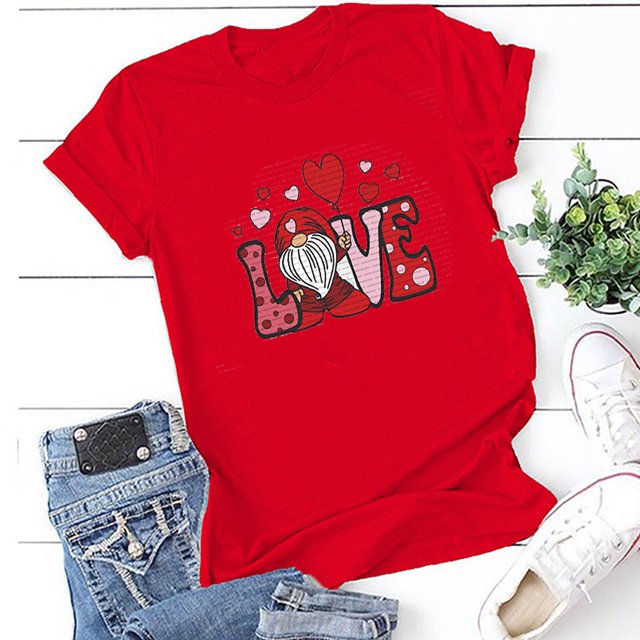 Hauts d'Été Grande Taille pour Femmes, T-Shirt Décontracté à Manches Courtes, Col Rond, Ample, en Liquidation