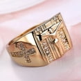 thumbnail image 2 of 14kt Yellow Gold Filled Cross CZ Church Party Band Womens Wedding Ring Size 6-10, 2 of 3