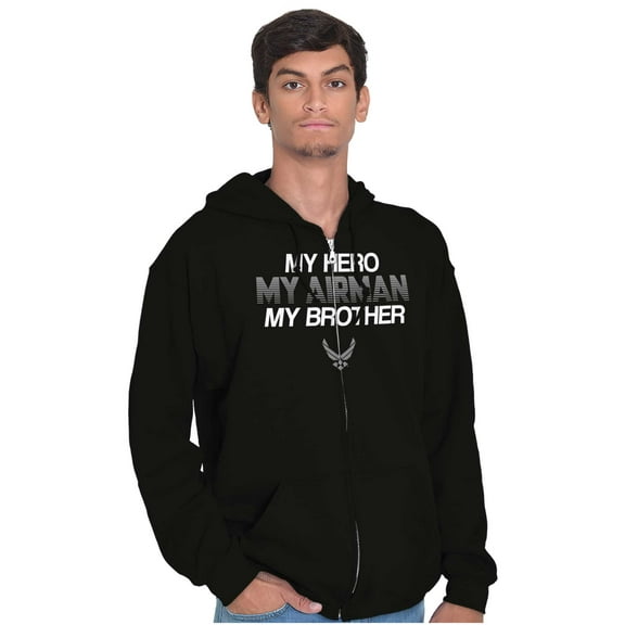 US Air Force Hero Airman Brother Zip Up Hoodie Men's Women's Brisco Brands S